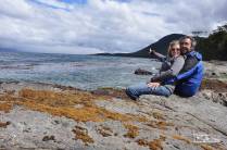 Apontando o fim do Chile e da América, região de Punta Arenas